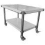 Hamoki 1200mm Wide Stainless Steel Charbroiler and Griddle Stand 700mm Deep With Bottom Shelf and Lockable Castors IMT-127S