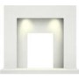 Adam Cuba Sparkly White Marble Fireplace Mantel Surround with Lights