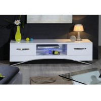 Sciae Smooth Modern TV Unit Stand with Drawers - White Gloss