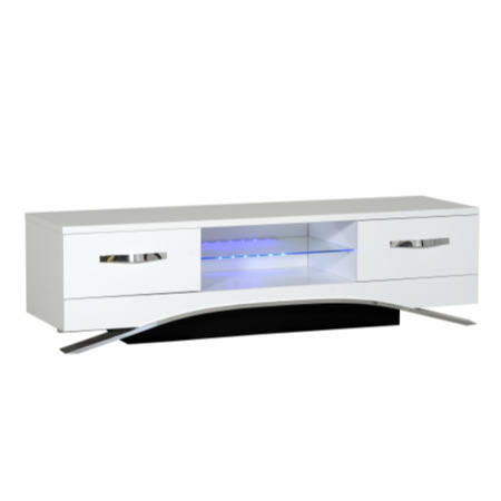 Sciae Smooth Modern TV Unit Stand with Drawers - White Gloss