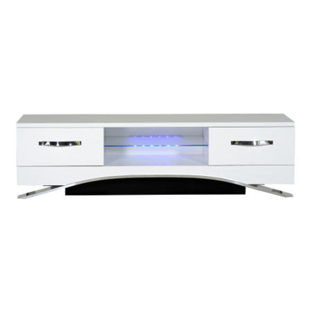 Sciae Smooth Modern TV Unit Stand with Drawers - White Gloss