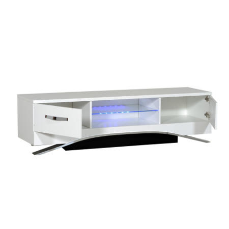 Sciae Smooth Modern TV Unit Stand with Drawers - White Gloss