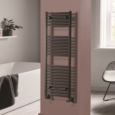 Anthracite Heated Towel Rail Radiator - 1200 x 400mm - Pisa