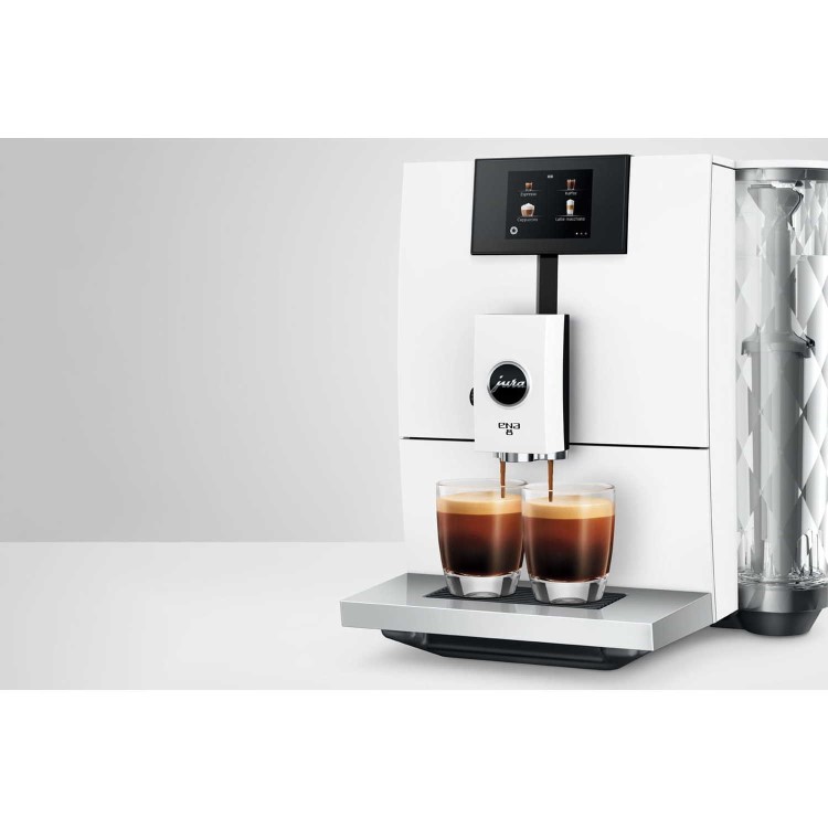 Jura ENA 8 Bean-to-Cup Coffee Machine 15509 Full Nordic White  One-Touch Espresso & Cappuccino Maker