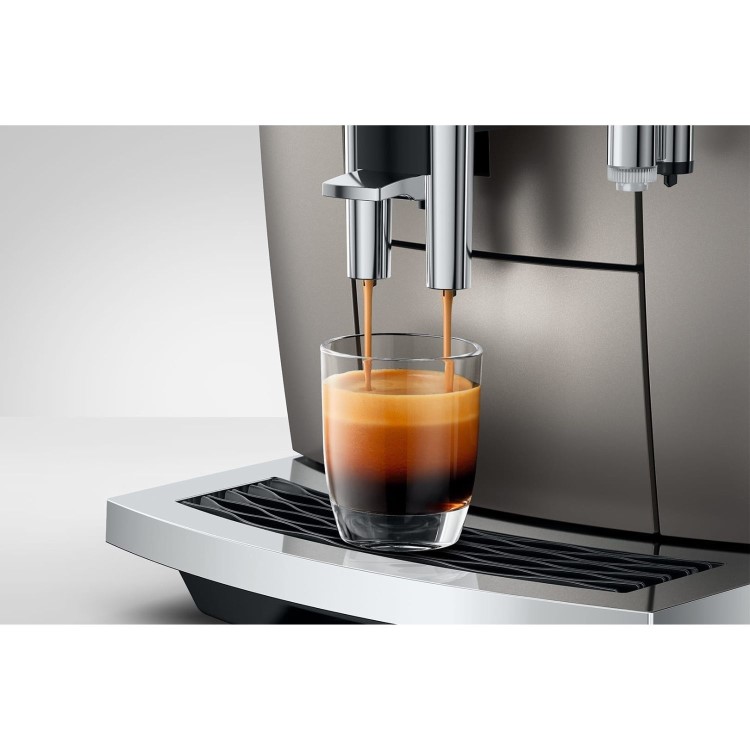 Jura E8 Bean-to-Cup Coffee Machine 15721 Silver One-Touch Espresso Cappuccino & Latte Maker