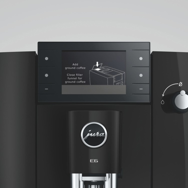 Jura E6 Bean-to-Cup Coffee Machine - Piano Black