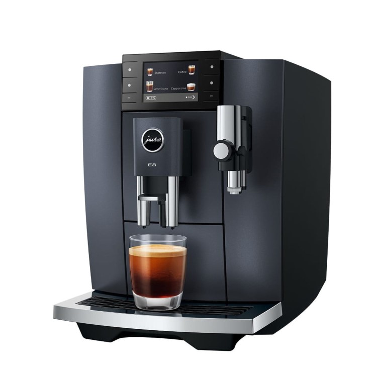 Jura E8 Bean-to-Cup Coffee Machine 15840 Piano Black One-Touch Speciality Coffee Maker