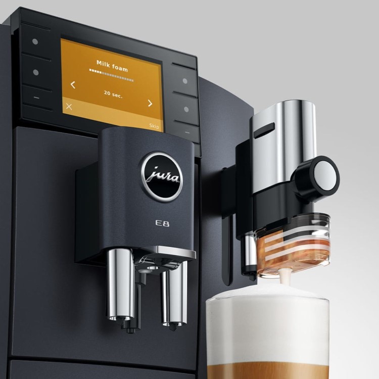 Jura E8 Bean-to-Cup Coffee Machine 15840 Piano Black One-Touch Speciality Coffee Maker