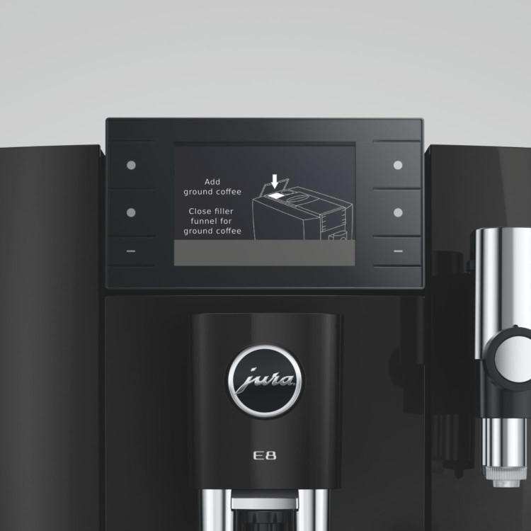 Jura E8 Bean-to-Cup Coffee Machine 15842 Piano Black - Premium One-Touch Espresso Cappuccino & Latte Maker