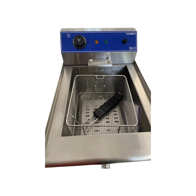 Hamoki EF-131 Electric Countertop Fryer 13ltr Single Tank - 3kW - Commercial Catering Model 13 Amp Plug