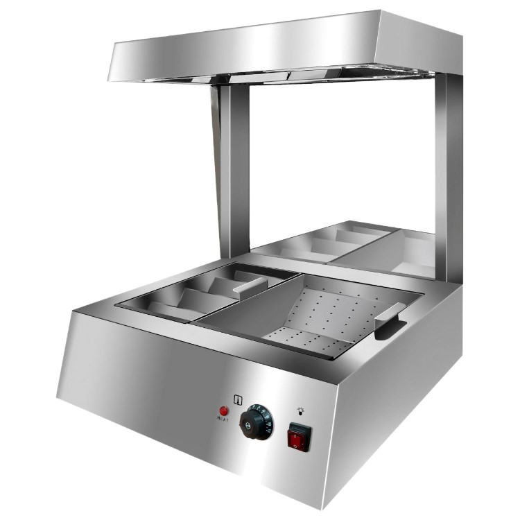 Hamoki CW-8T Large Professional Heated Countertop Fries Station / Chip Dump - Heavy Duty - 13 Amp Electric