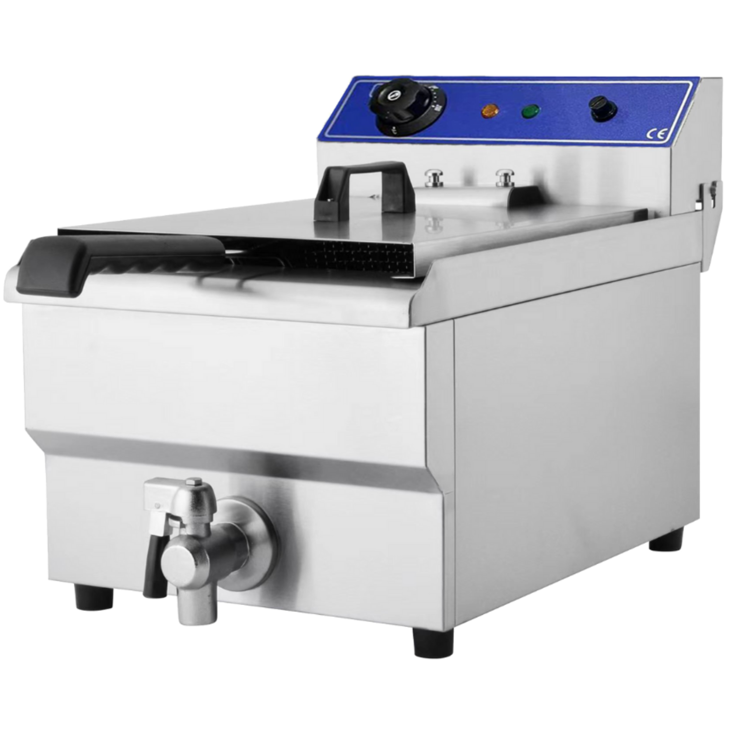 Hamoki EF-131V Countertop Electric Fryer Single Tank 13 Ltr Drain Tap
