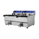 161006 Hamoki EF-132V Electric Countertop Fryer 2 x 13ltr Twin Tank With Drain Taps - 2 x 3kW - Commercial Catering Model