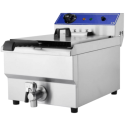 161010 Hamoki EF-161V Electric Countertop Fryer 16ltr Single Tank With Drain Tap - 3kW - Commercial Catering Model