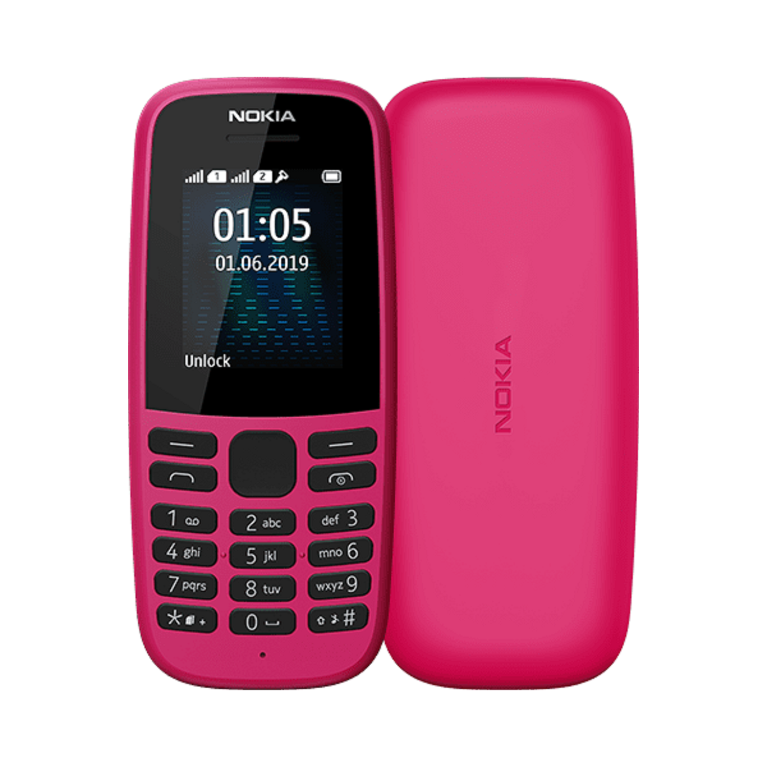 Nokia 105 2019 Pink 1.77 4MB 2G Unlocked & SIM Free