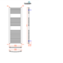 Towelrads Pisa Black Towel Radiator 1200 x 400mm