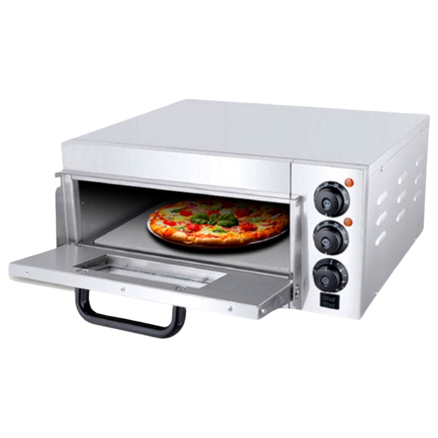 Hamoki EP 1 Single Deck Pizza Oven 4 x 8 or 1 x 16 Pizzas Plug in 410mm Deck