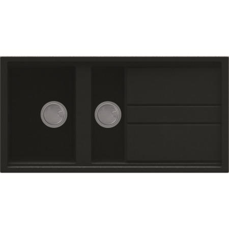 Reginox BEST475B/ASTORIA BEST475 Reversible 1.5 Bowl Black Regi-Granite Composite Sink & Astoria Chrome Tap Pack