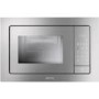 GRADE A2 - Light cosmetic damage - Smeg FME120 Linea Built In Microwave Oven With Grill - Silver Glass