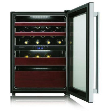 GRADE A2 - Light cosmetic damage - Samsung RW52DASS1 Dual Zone Freestanding Wine Cooler in Black and Stainless Steel