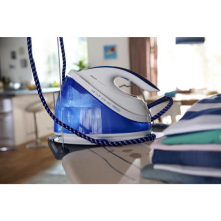 GRADE A1 - As new but box opened - Philips GC7015/20 Viva PerfectCare GC7015 Steam Generator Iron - Blue and White