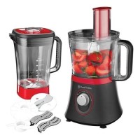 Russell Hobbs 18511 Desire 600W Food Processor - Black & Red