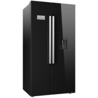 GRADE A1 - As new but box opened - Beko ASD241B Black American Fridge Freezer With Non-plumbed Water Dispenser