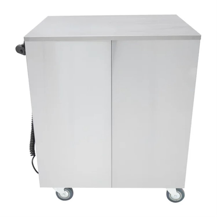 Parry 1888 Mobile Hot Cupboard With Plain Solid Top 865mm Wide. Fitted UK Plug. Made In Britain