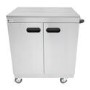 Parry 1888 Mobile Hot Cupboard With Plain Solid Top 865mm Wide. Fitted UK Plug. Made In Britain