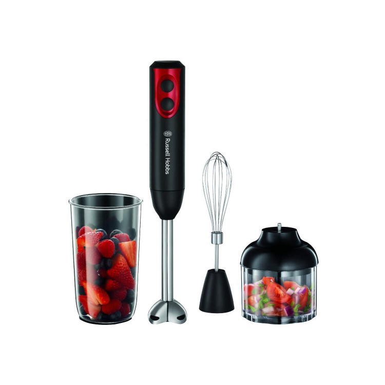 Russell Hobbs 18980 Desire 3 In 1 Hand Blender Black With Red Accents