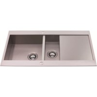 GRADE A2 - Light cosmetic damage - CDA KVA12SS 1.5 Bowl Reversible Drainer Stainless Steel Sink