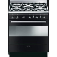 GRADE A2 - Light cosmetic damage - Smeg SUK81MBL8 80cm Dual Fuel Range Cooker Black