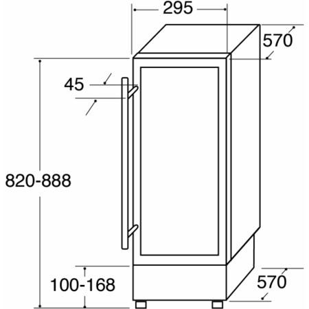 GRADE A2 - Light cosmetic damage - CDA FWC303SS 30 cm Freestanding Under Counter Wine Cooler - Stainless Steel