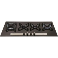 GRADE A2 - Light cosmetic damage - CDA HVG93BL Four Burner Linear Gas-on-glass Hob Black