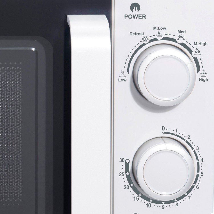 Haden 195678 20L Freestanding Solo Microwave Oven – 700W Stainless Steel Interior Manual Controls White