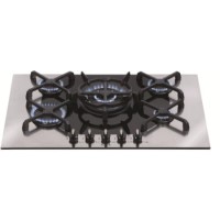 GRADE A2 - Light cosmetic damage - GRADE A2 - Light cosmetic damage - CDA 4Q5SS Q-style Five Burner Gas-on-glass Hob Stainless Steel