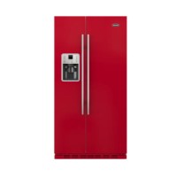 GRADE A2 - Light cosmetic damage - Britannia FF-MONTANA-R Montana American Fridge Freezer With Ice And Water Dispenser - Gloss Red