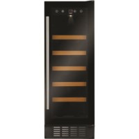 GRADE A3 - Heavy cosmetic damage - CDA FWC303BL 30 cm Freestanding Under Counter Wine Cooler - Black Glass