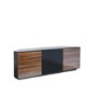 GRADE A2 - Light cosmetic damage - UKCF Milan Gloss Walnut Corner TV Cabinet - Up to 55 Inch