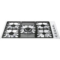 GRADE A2 - Light cosmetic damage - Smeg PGF95-4 Classic Stainless Steel Ultra Low Profile 5 Burner 87cm Gas Hob