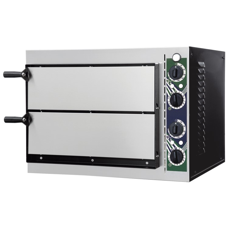 HOSTEK NEVO 2/40 Twin Deck Electric Pizza Oven Up to 2 x 14" Pizzas 2.4kW  Up to 450C. Made In Italy. 13 Amp.