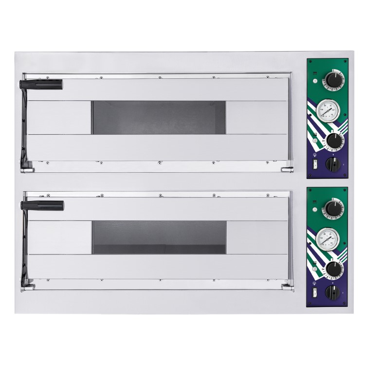 Hostek Nevo 66 Italian Made Premium Twin Deck Pizza Oven Up To 12 x 13" Pizza. Up To 450C. Electric Single Phase 14.4kW