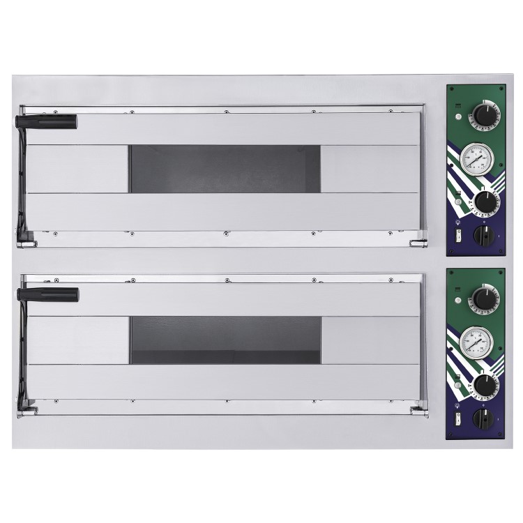 Hostek Nevo 44 MAXI Premium Large Twin Deck Pizza Oven 8 x 14" Pizza. 720mm x 720mm Decks. Up To 450C. Made In Italy. Electric Single Phase 12kW