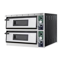 Hostek Estra 44 Superior Italian Manufactured Large Twin Deck Electric Pizza Oven 8 x 14" Pizza. Up To 450C. Single Phase 12kW
