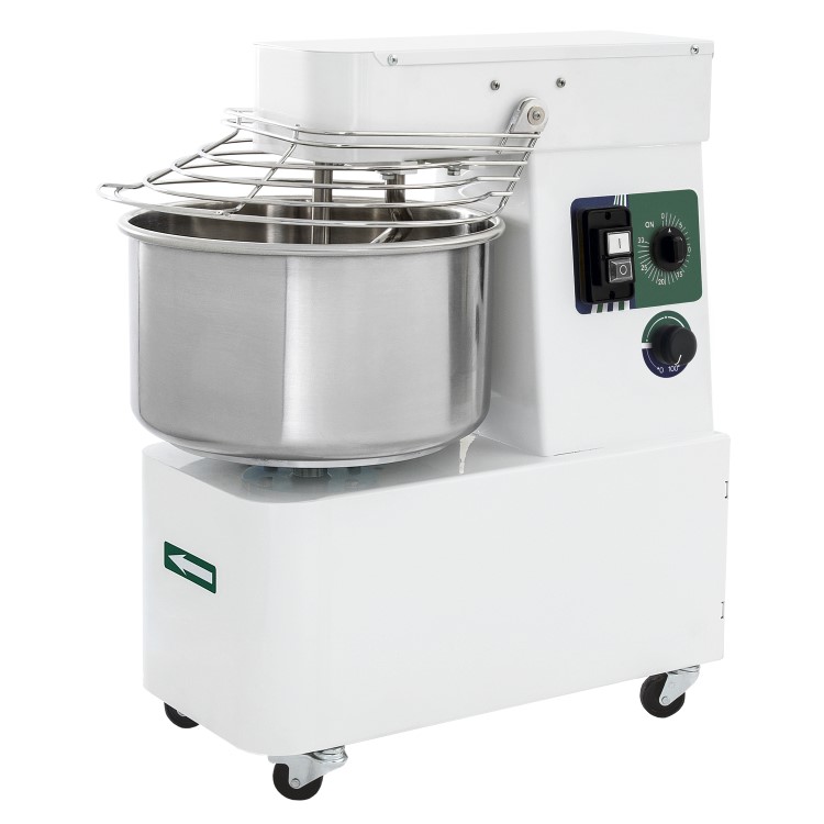 Hostek Mixa VAR20 - IBV20 Variable Speed Spiral Mixer 22ltr Bowl - 16kg Dough With Timer and Castors. 56kg/hr. Made In Italy. 13 Amp UK Plug