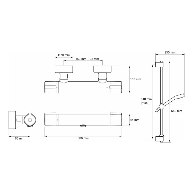 Mira Relate Exposed Thermostatic Mixer Shower