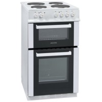electriQ 50cm Electric Twin Cavity Cooker With Solid Hotplate - White