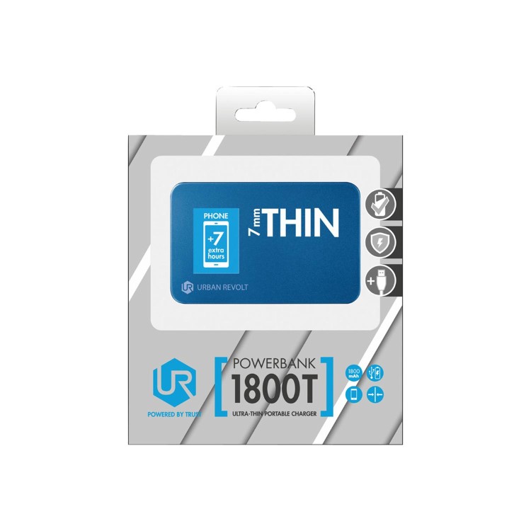Trust PowerBank 1800T 1800mAh Ultra-Thin Portable Charger - Blue