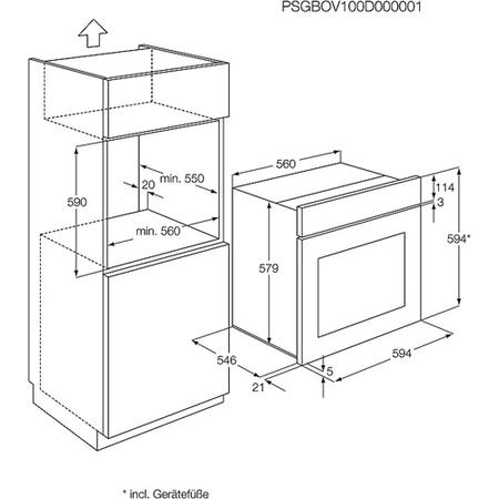 GRADE A1 - As new but box opened - AEG BP7304021M Pyroluxe Plus Multifuction Electric Built-in Single Oven - Stainless Steel