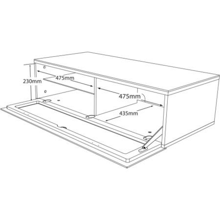 GRADE A2 - Light cosmetic damage - MDA Designs Curve 1000 Black TV Cabinet up to 50 inch